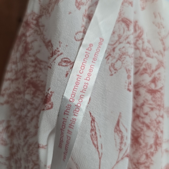 Missguided Floral Cottagecore Mini Dress Puff Sleeve Pink White Sz 6 NWOT - Picture 5 of 6